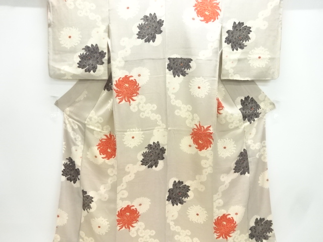 JAPANESE KIMONO / ANTIQUE KIMONO / SILK / KINSHA / KIKU